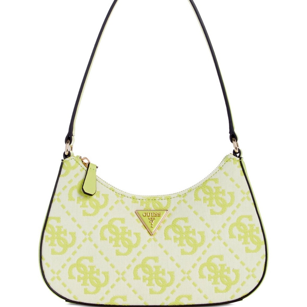 GUESS Neon Green Patterned Shoulder Bag